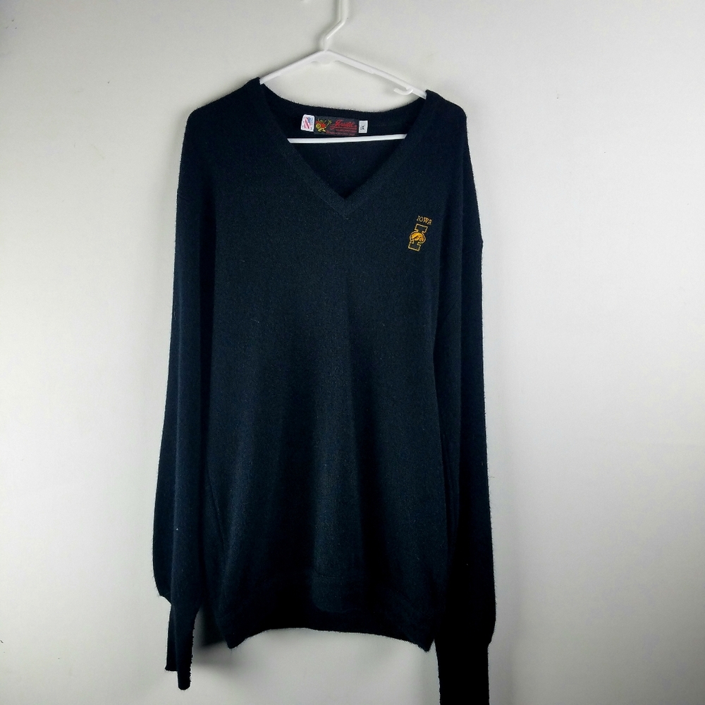 Vtg Iowa Hawkeyes Sweater VNeck XLT XL Tall USA